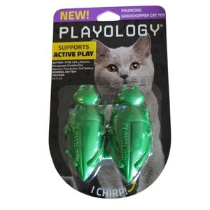 Green Pouncing Grasshopper Cat Toy